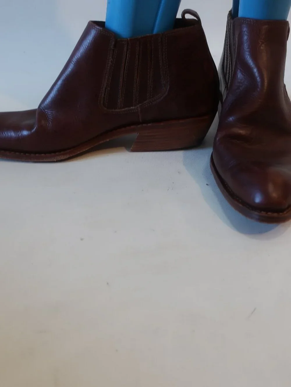 Mens Latino Royalty Reddish-Brown Leather Ankle Boots 42 EU/9 US